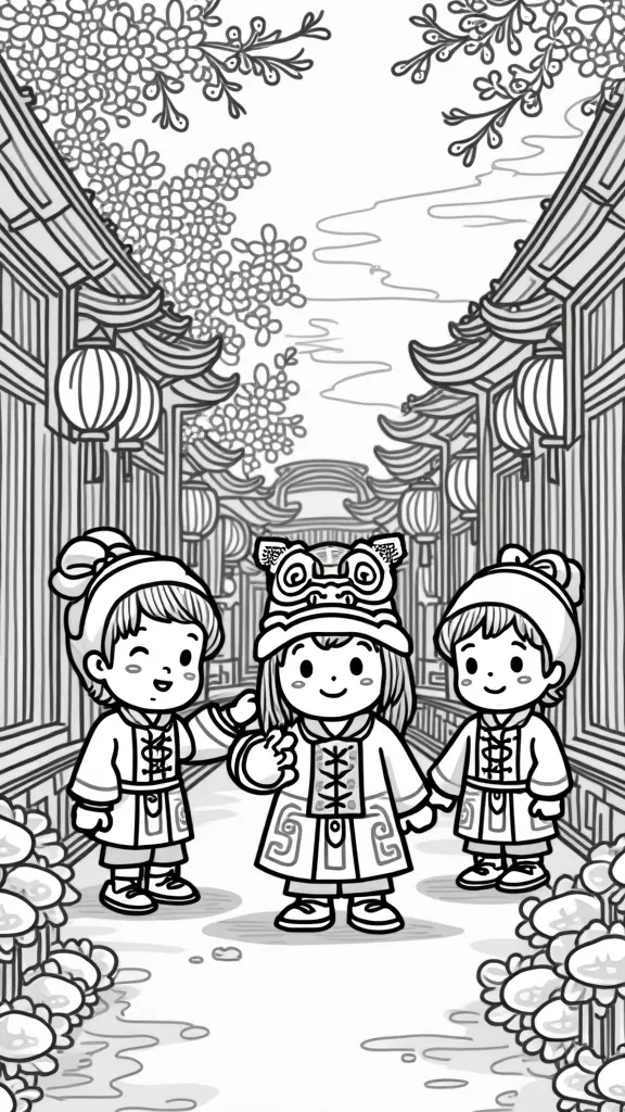 chinese new year coloring pages printable